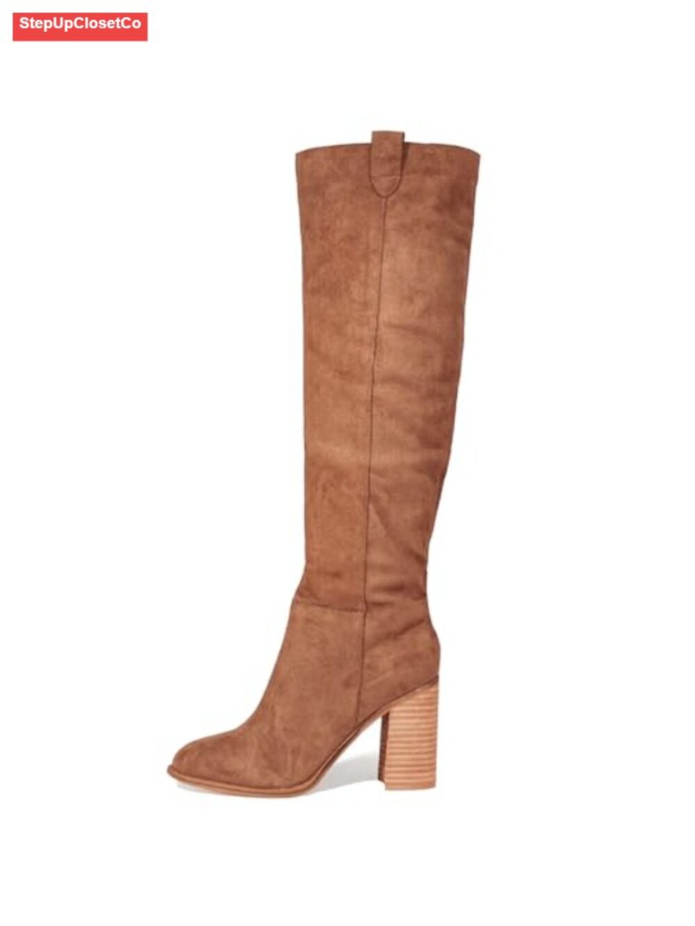Suede Knee High Boots Tall Slouch Chunky Heel Fall Women's